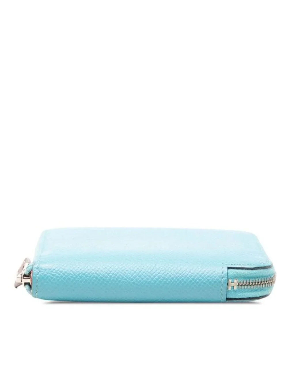 Hermes Azap Compact Silk'in Zip Around Wallet Blue Veau Epsom